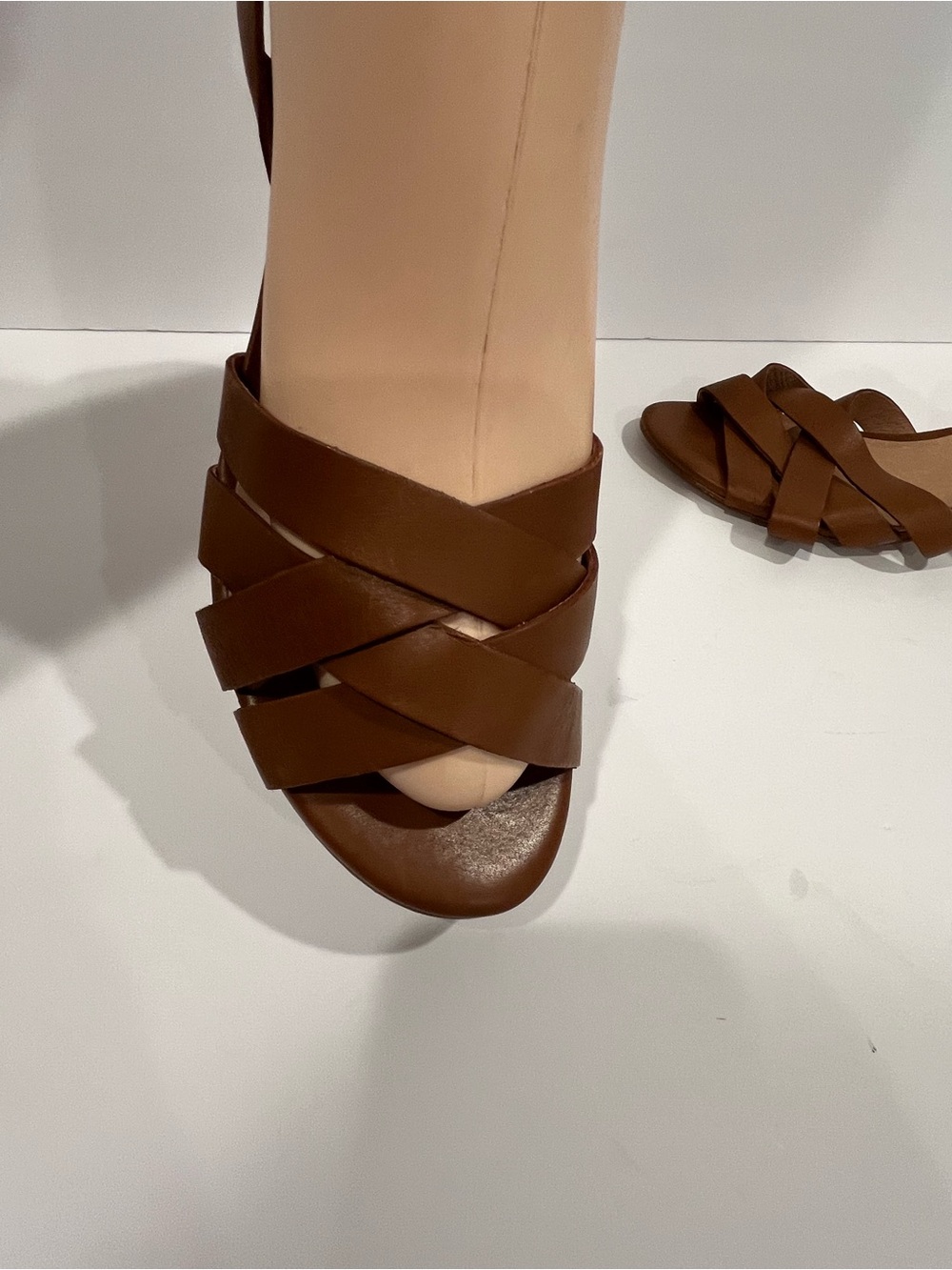 MADEWELL Brown Leather Ankle-Strap Block Heel Sandals - Picture 6 of 8
